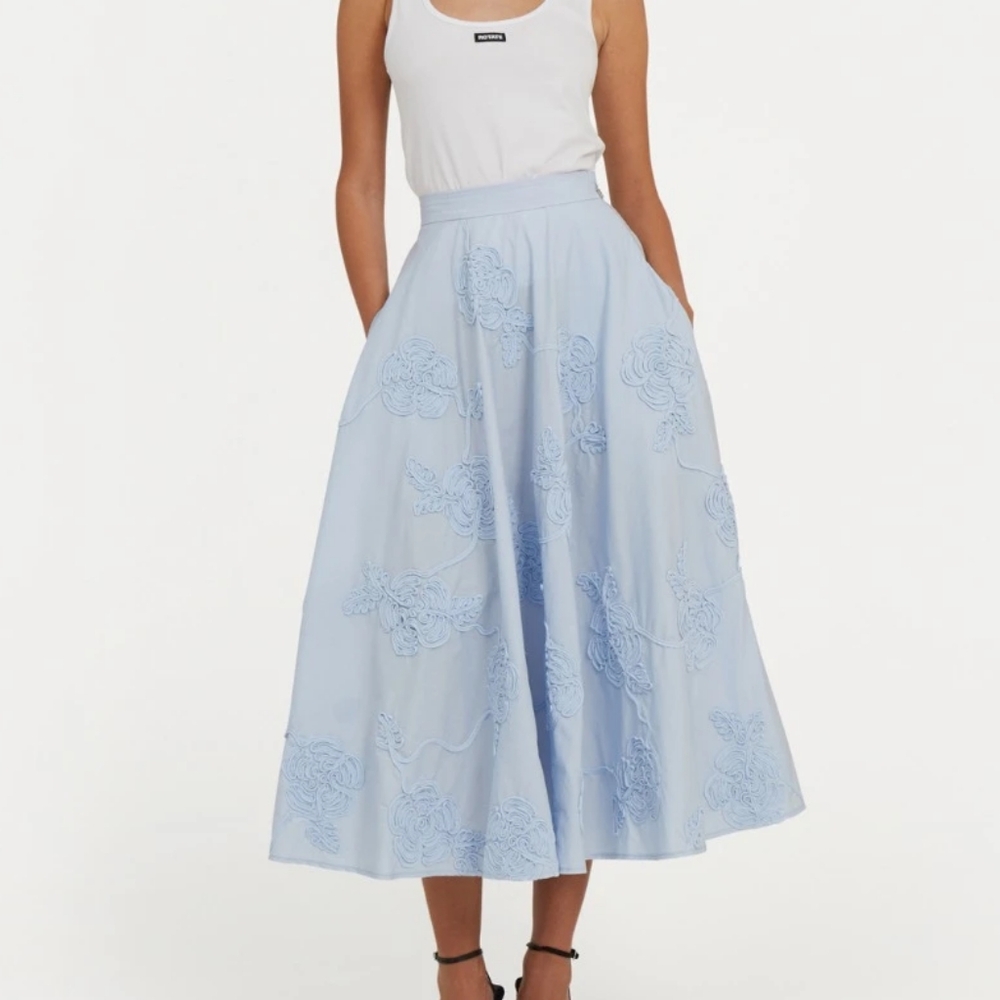 ROTATE BIRGER CHRISTENSEN floral-appliqué maxi skirt - Picture 1 of 12
